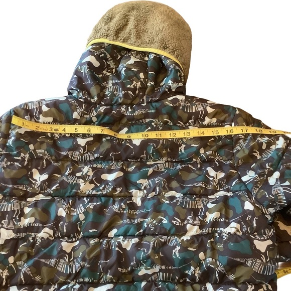 Cat & Jack Reversible Dinosaur Sherpa Puffer Jacket Boys Size L 10/12 - Picture 10 of 10